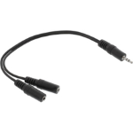 CAVO SDOPPIATORE JACK 3,5 A 2 X PRESA 3,5 STEREO NERO 20 CM 