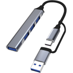 Hub Usb Type C 4 Porte con Adattatore Usb A