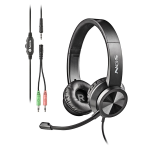 MSX 11 PRO Cuffie On-Ear con Microfono Flessibile Connessione Jack da 3,5mm e Doppio Adattatore Jack per PC. 