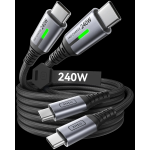 Cavo Usb-C a Usb-C INIU 240 Watt Lunghezza 2 Metri Nylon
