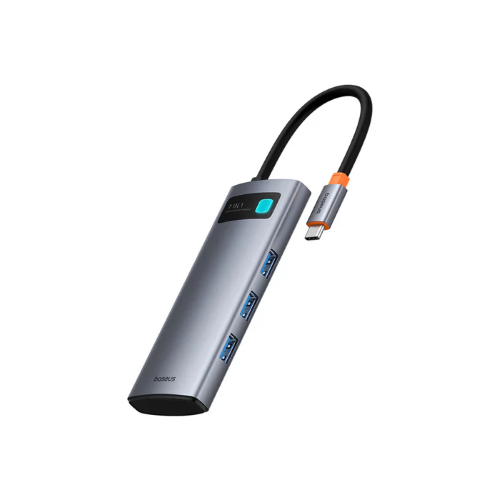 Baseus Joystar 7 in 1 USB-C Uscita HDMI 4K@60Hz, PD 100W, 3 USB-A 3.0 5Gbps, Lettore Schede SD/TF, Docking Station 