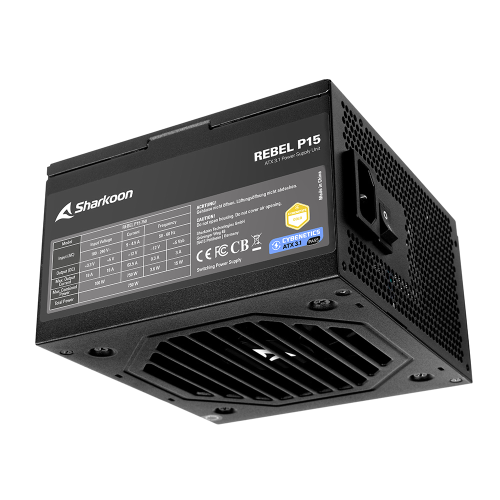 SHARKOON ALIMENTATORE REBEL P15 Gold 650 Watt Cybenetics ATX3.1