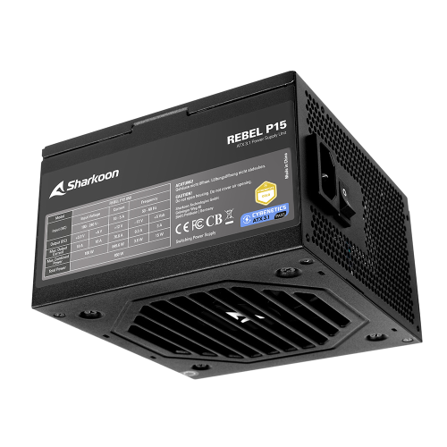 SHARKOON ALIMENTATORE REBEL P15 Gold 650 Watt Cybenetics ATX3.1