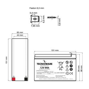 Tecnoware Batteria Ups 9 Ah 12V 