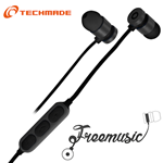 TECHMADE AURICOLARE BLUETOOTH CON MICROFONO E TASTI FUNZIONE BLACK